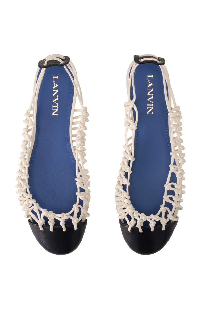 Lanvin Knitline Slingback Ballerina In Leather, Alternate, color, White