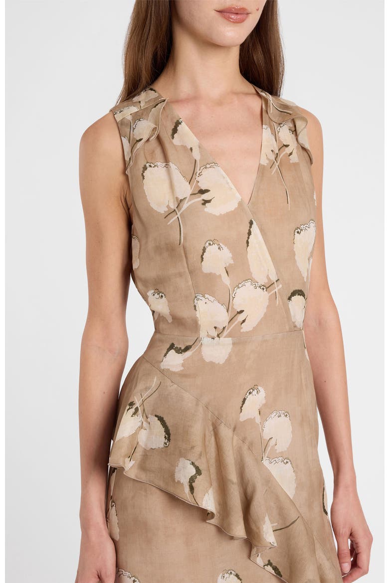 Cona Midi Dress with Ruffle Panel, Alternate, color, Chai