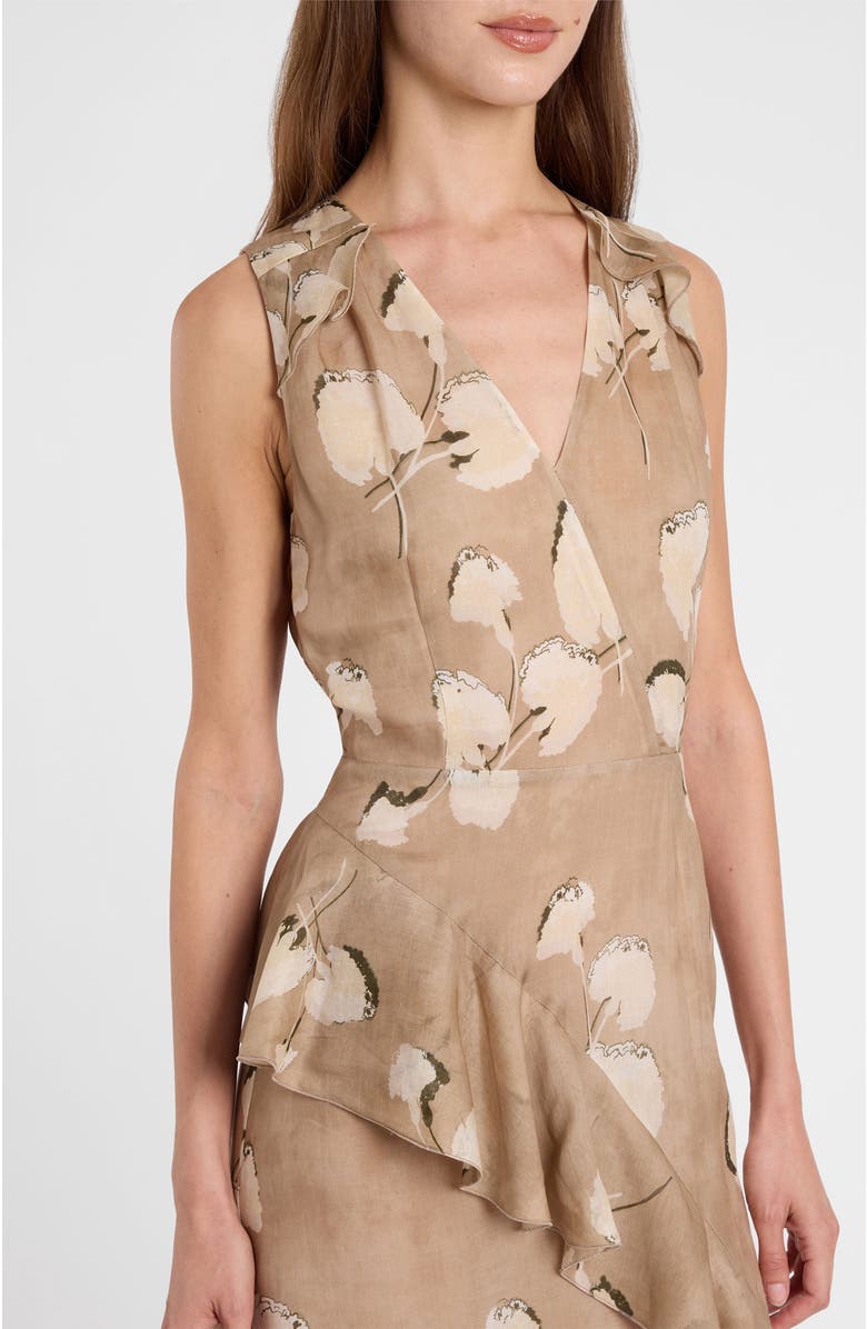 Santorelli Cona Midi Dress with Ruffle Panel, Alternate, color, Chai