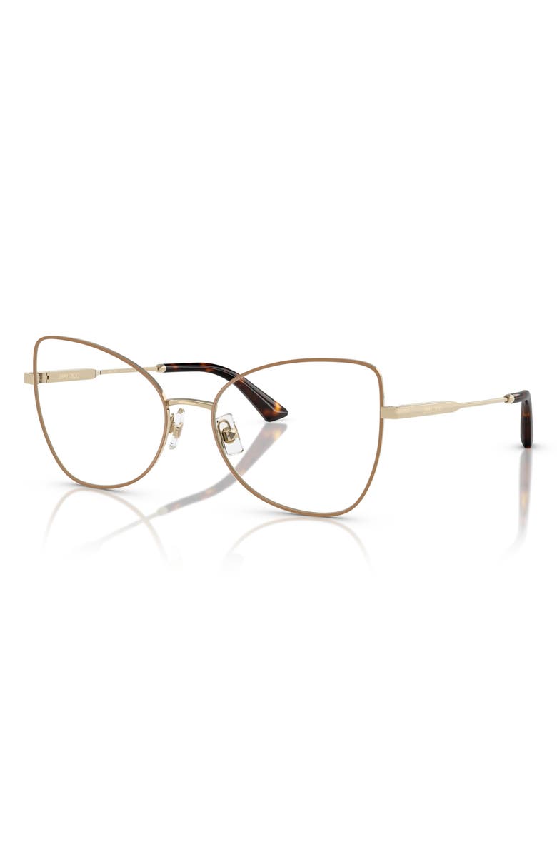 Jimmy Choo 55mm Butterfly Optical Glasses, Alternate, color, Pale Gold/ Biscuit / Demo Lens