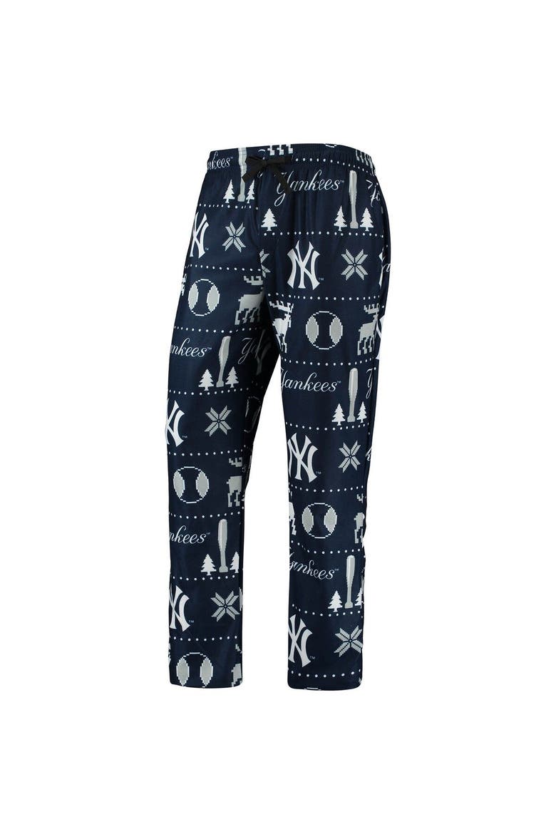 Men's FOCO Navy New York Yankees Ugly Pajama Sleep Set, Alternate, color, Navy