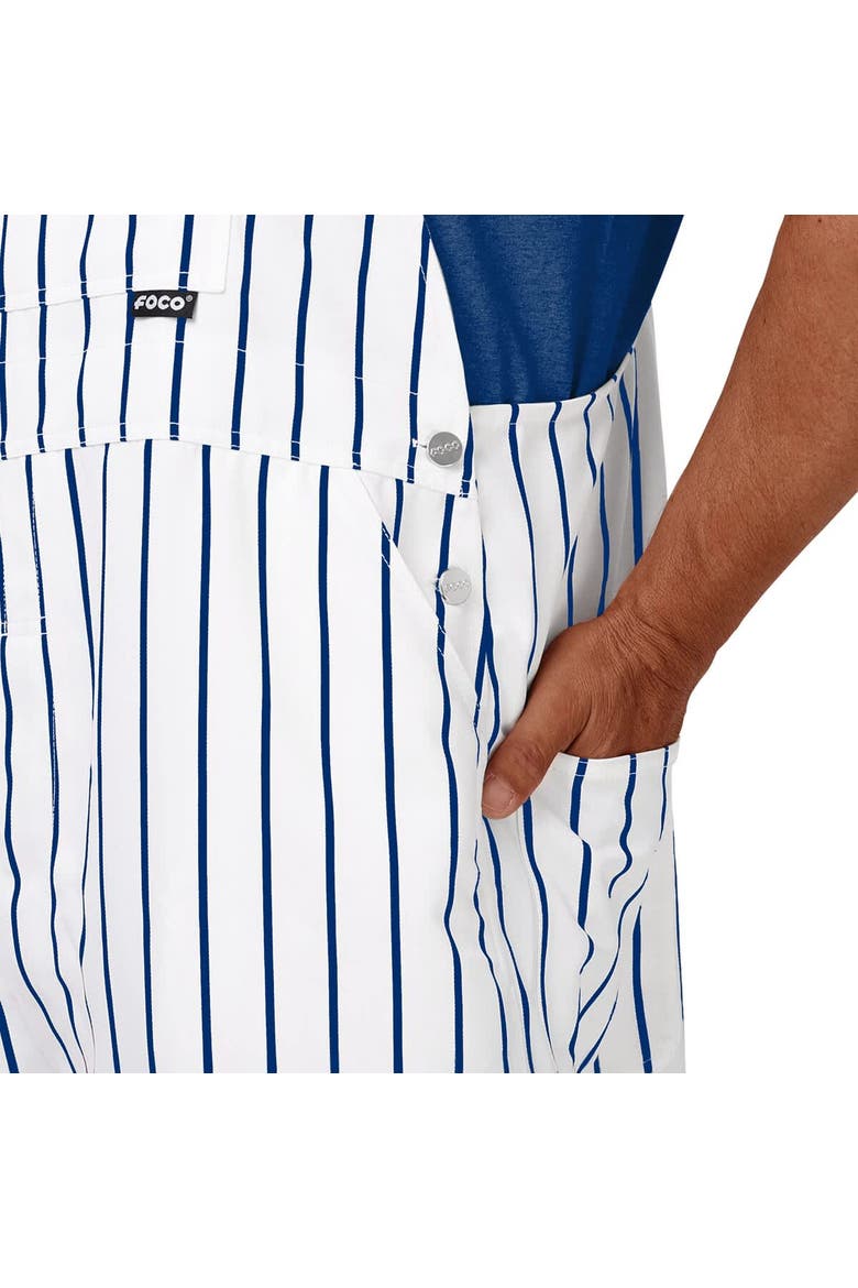 Men's FOCO  White Chicago Cubs Pinstripe Bib Overalls, Alternate, color, White