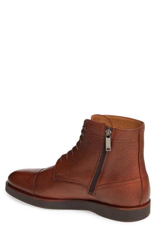 Hugo Boss Oracle Cap Toe Boot In Brown