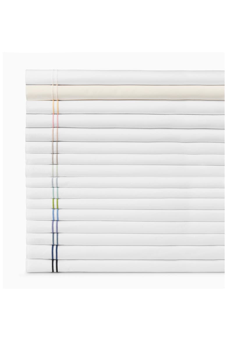 Grande Hotel Cotton Flat Sheet, Alternate, color, WHITE/PINK