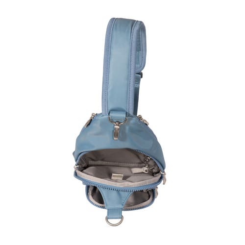 Baggallini Central Park Sling Bag In Cornflower Twill