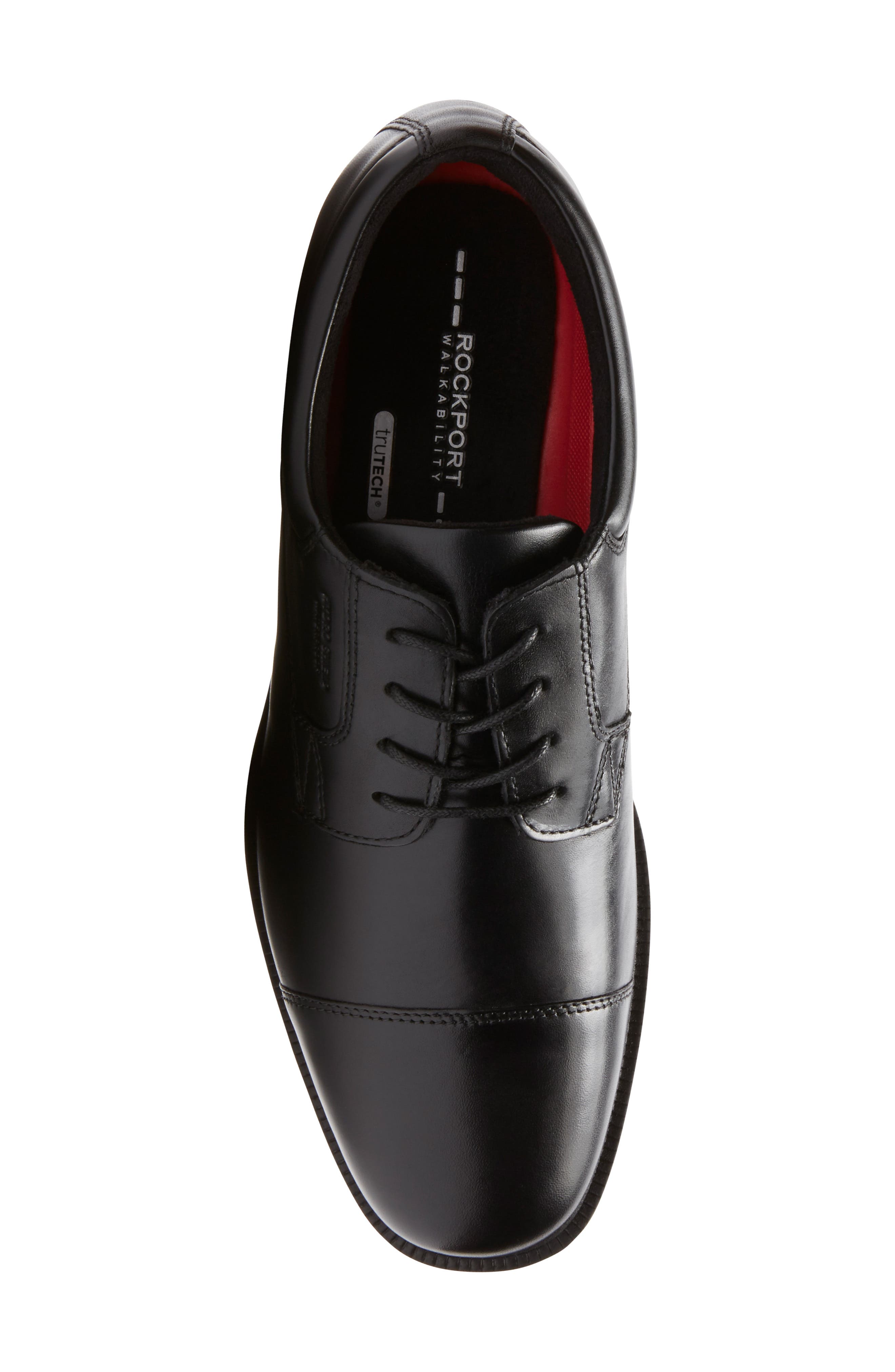 'Essential Details' Waterproof Cap Toe Derby, Alternate, color, BLACK