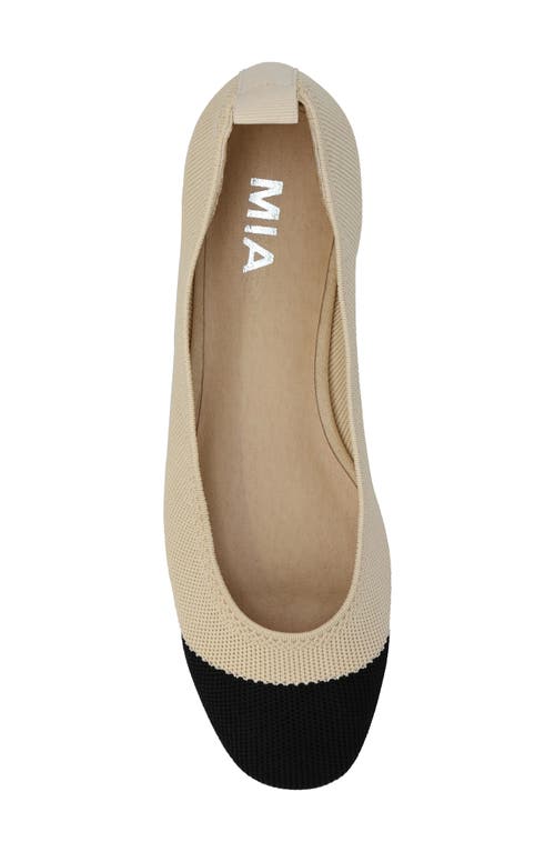 Mia Raisa Stretch Knit Flat In Sand/black