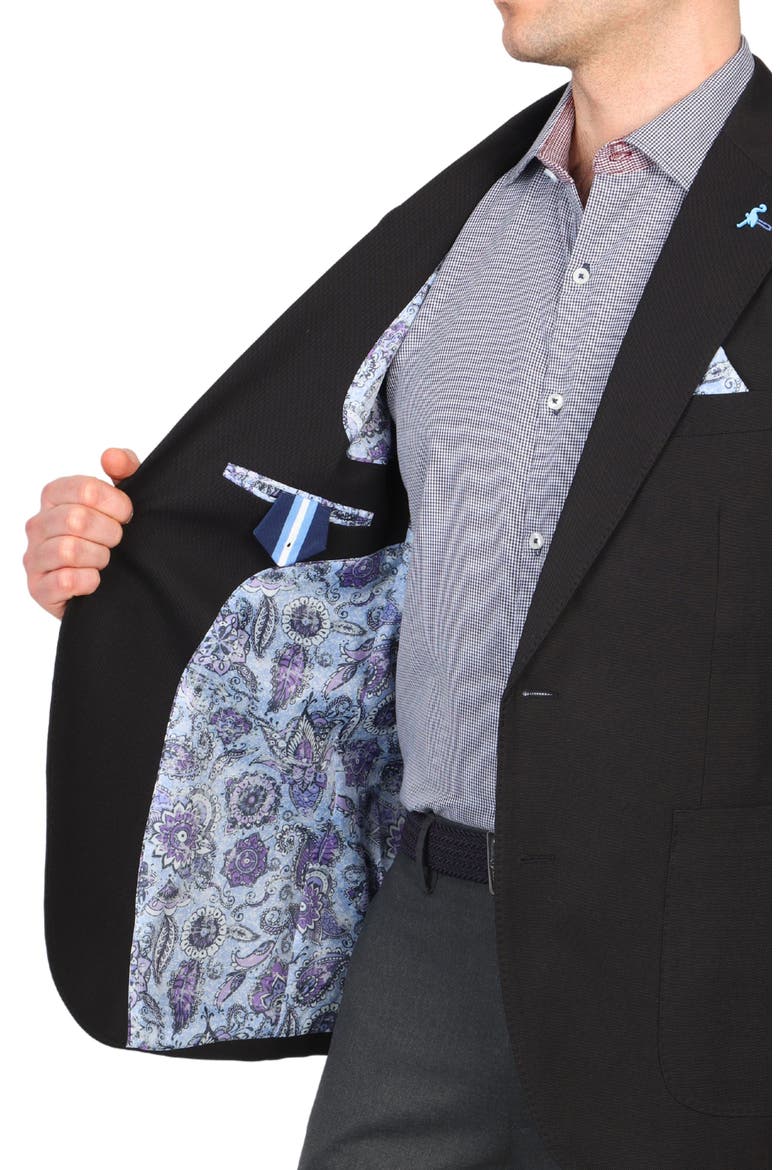 Textured Solid Sport Coat, Alternate, color, BLACK