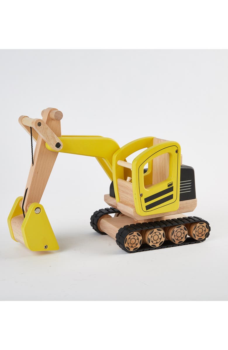 Pintoy Wood Toy Digger, Alternate, color, Yellow