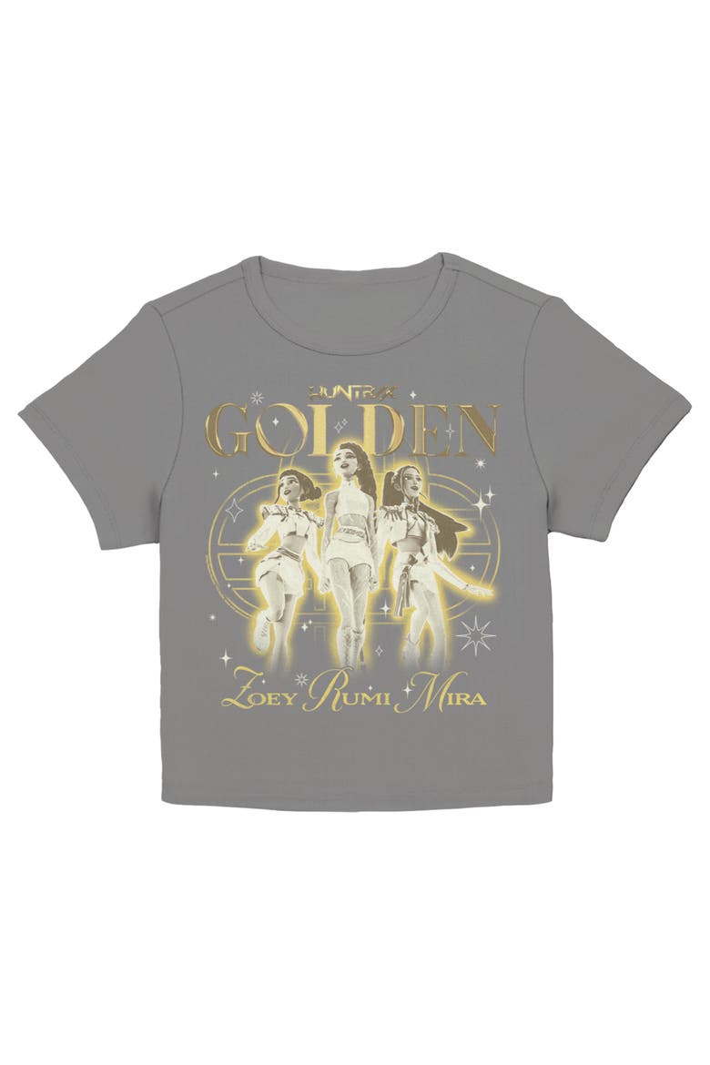 Junior's KPop Demon Hunters Huntrix The Golden Super Stars  Graphic T-Shirt, Main, color, Charcoal