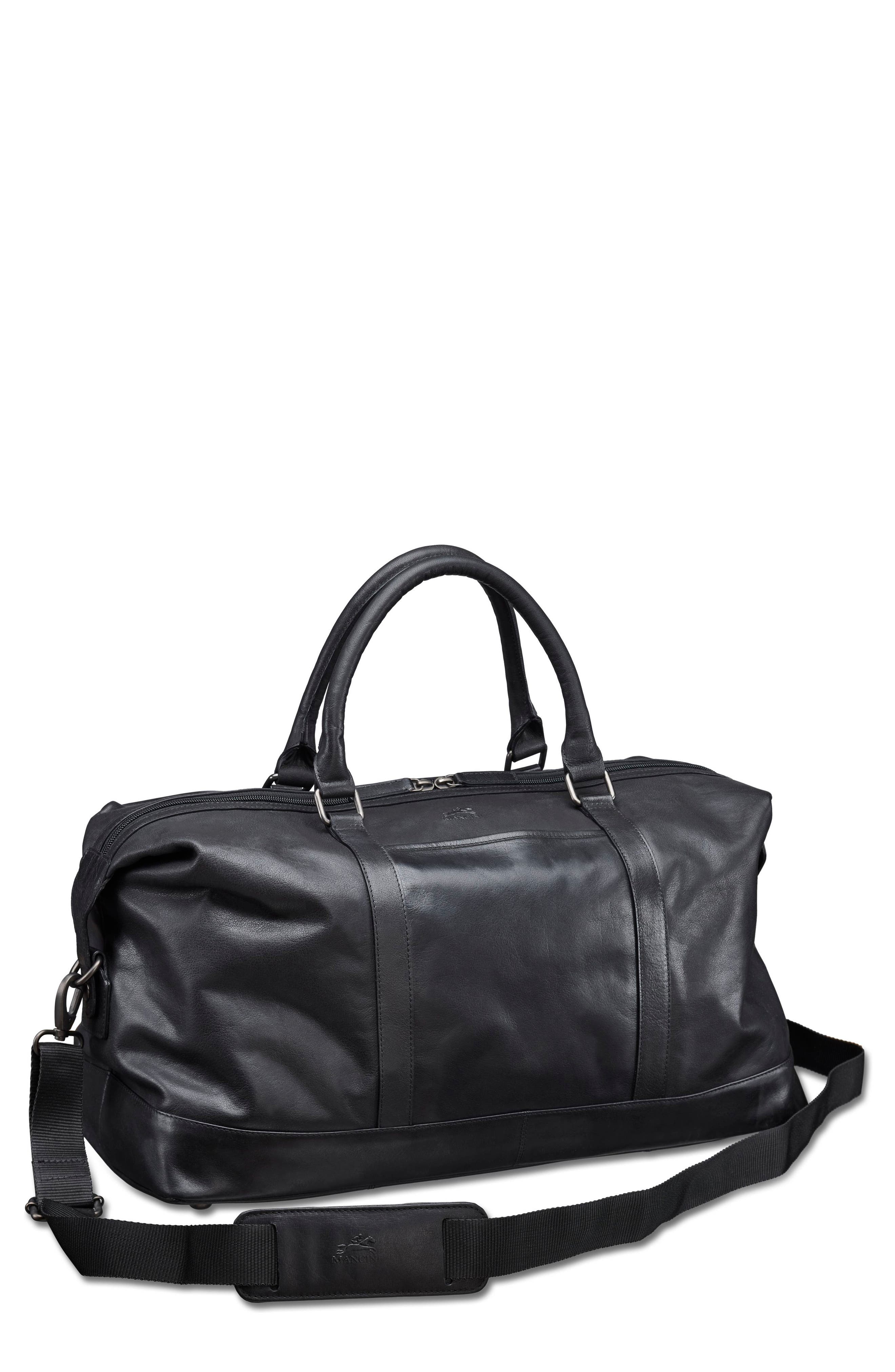 Mancini Carry-On Leather Duffle Bag