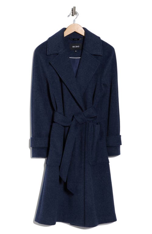 Bcbgeneration Missy Belted Wrap Coat In Blue