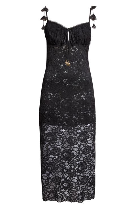 Taurus Rising Lace Midi Slipdress