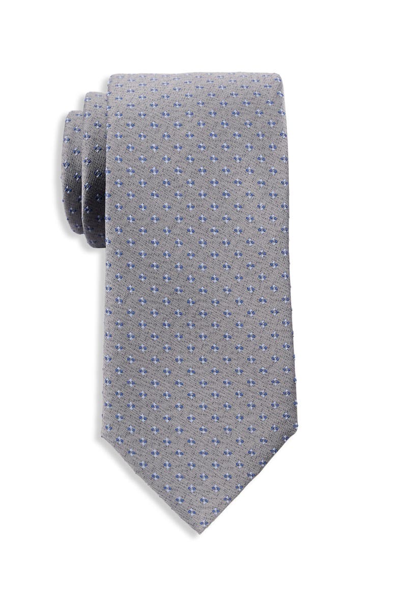 Michael Kors Big & Tall Alonso Neat Patterned Tie, Main, color, Grey