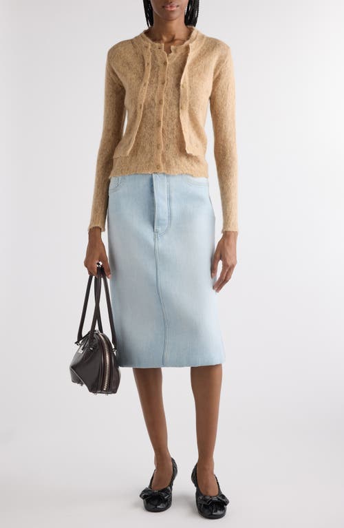 Acne Studios Kahoo Overwashed Mohair Blend Cardigan In Beige