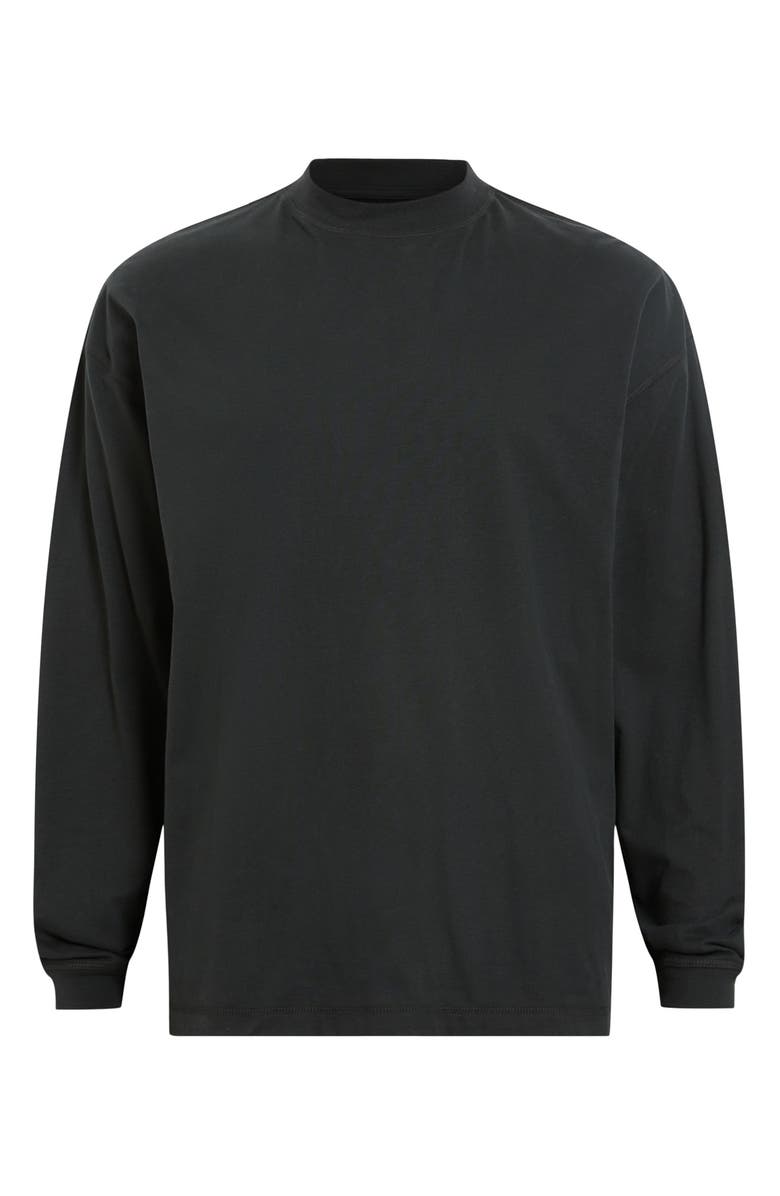 AllSaints Finn Oversize Long Sleeve Mock Neck Cotton T-Shirt, Alternate, color, 