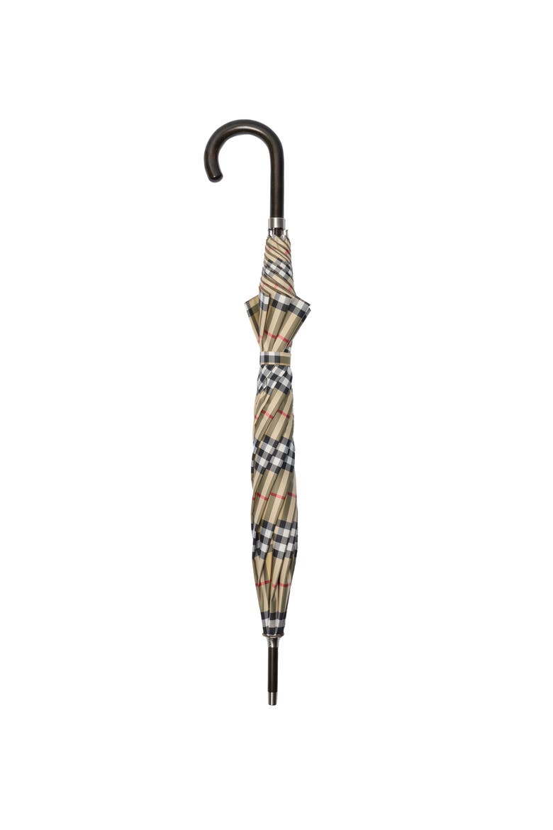 Check Walking Umbrella, Main, color, Sand beige