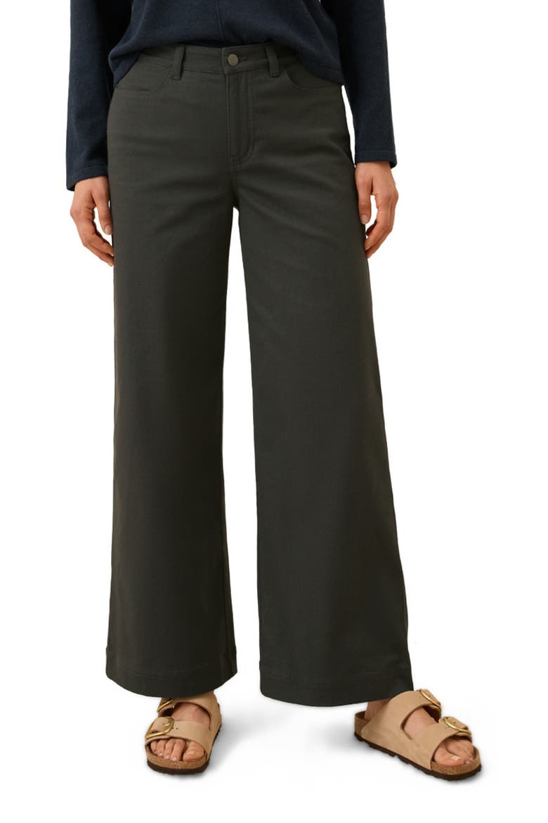 Organic Cotton Stretch Twill Wide Leg Pant, Alternate, color, Oak