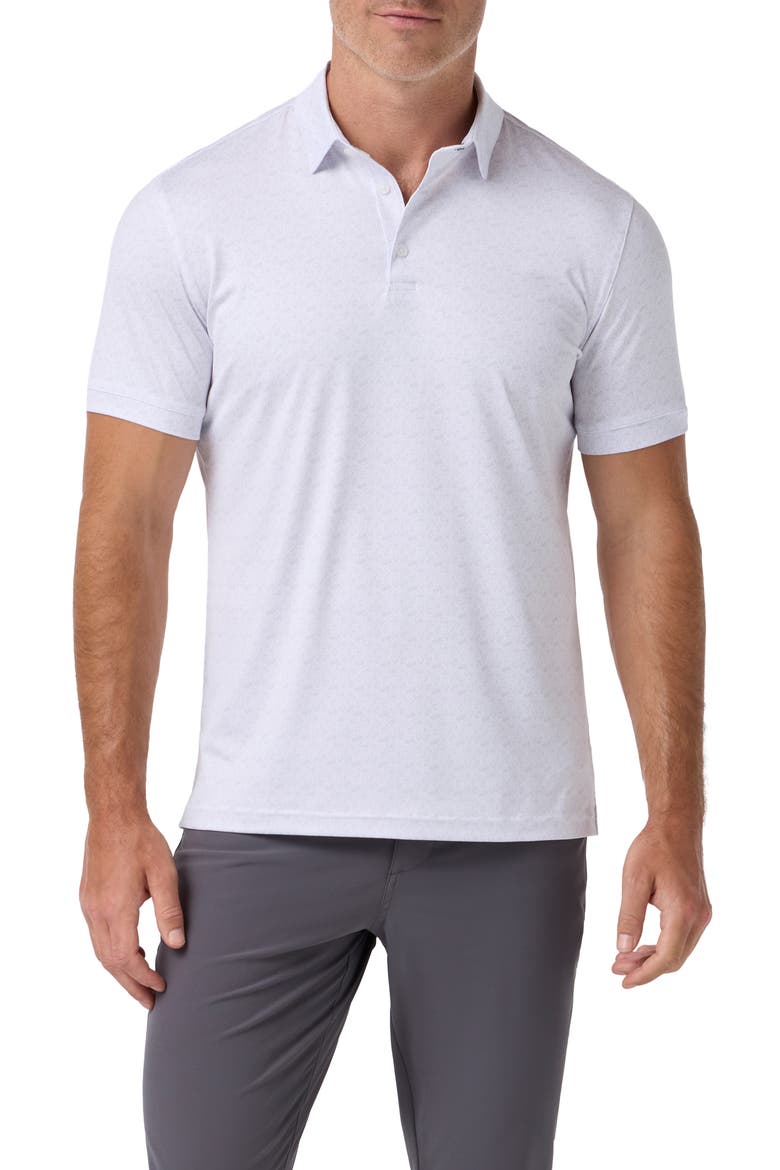 Versa Classic Fit Football Print Performance Golf Polo, Main, color, ALUMINUM END ZONE