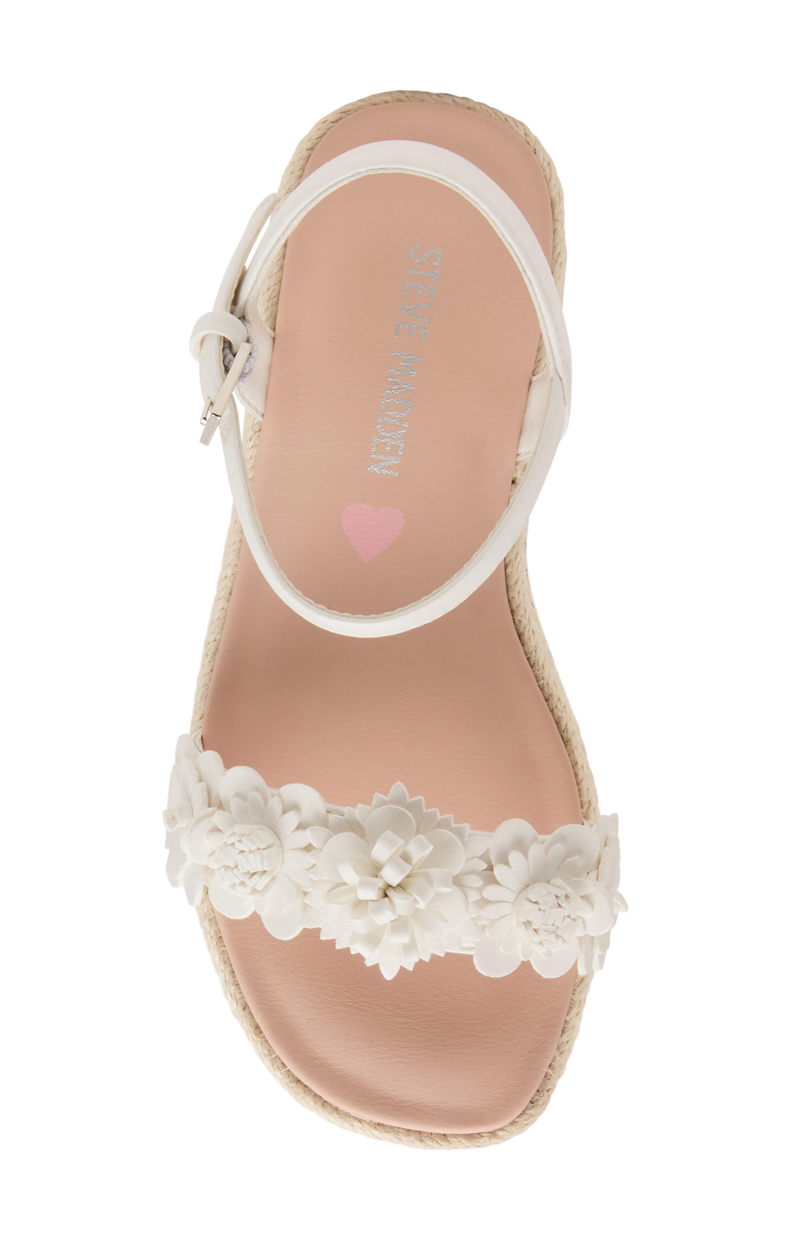 Steve Madden Kids' Dori Ankle Strap Sandal, Alternate, color, White