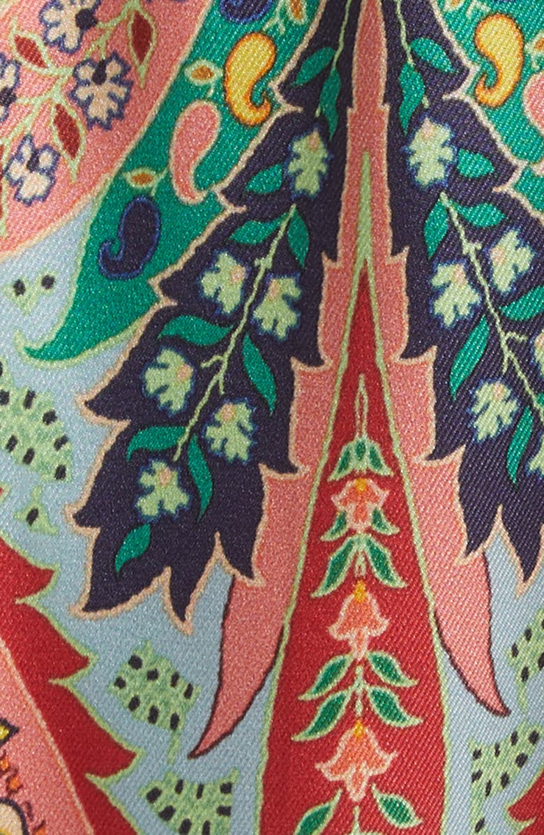 Etro Floral Paisley Belted Twill Field Jacket, Alternate, color, Print On White Base