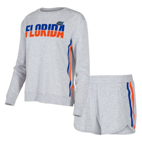 Women's Concepts Sport Gray Florida Gators Cedar Tri-Blend Long Sleeve T-Shirt & Shorts Sleep Set
