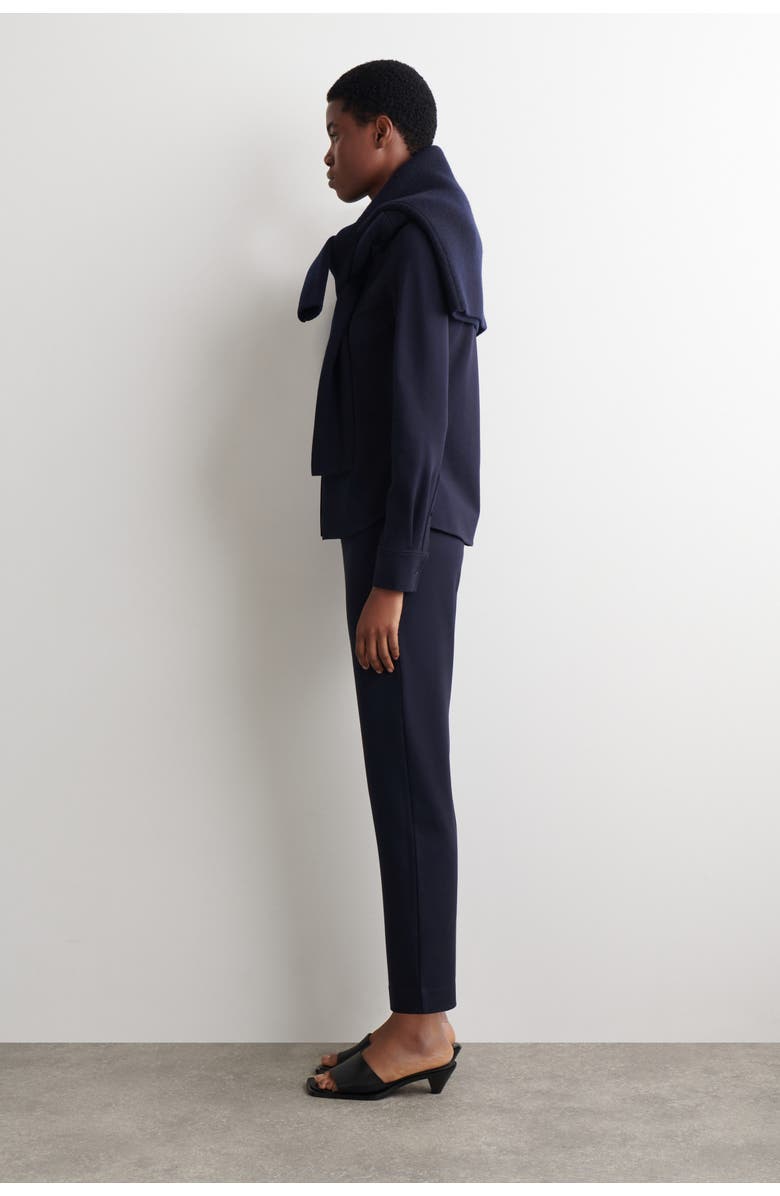 COS Elasticated Straight-Leg Jersey Pants, Alternate, color, Navy