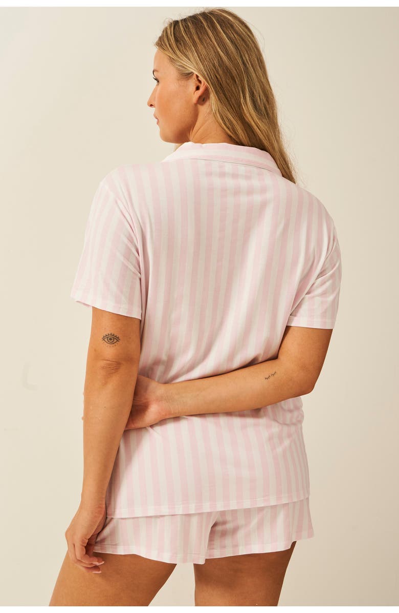 Stripe & Stare Short Pyjama Set, Alternate, color, Pale Pink Stripe