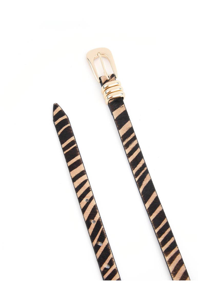 Tiger Print Genuine Calf Hair Leather Belt, Alternate, color, TIGER