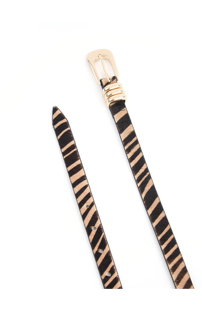 Ettika Tiger Print Genuine Calf Hair Leather Belt, Alternate, color, Tiger