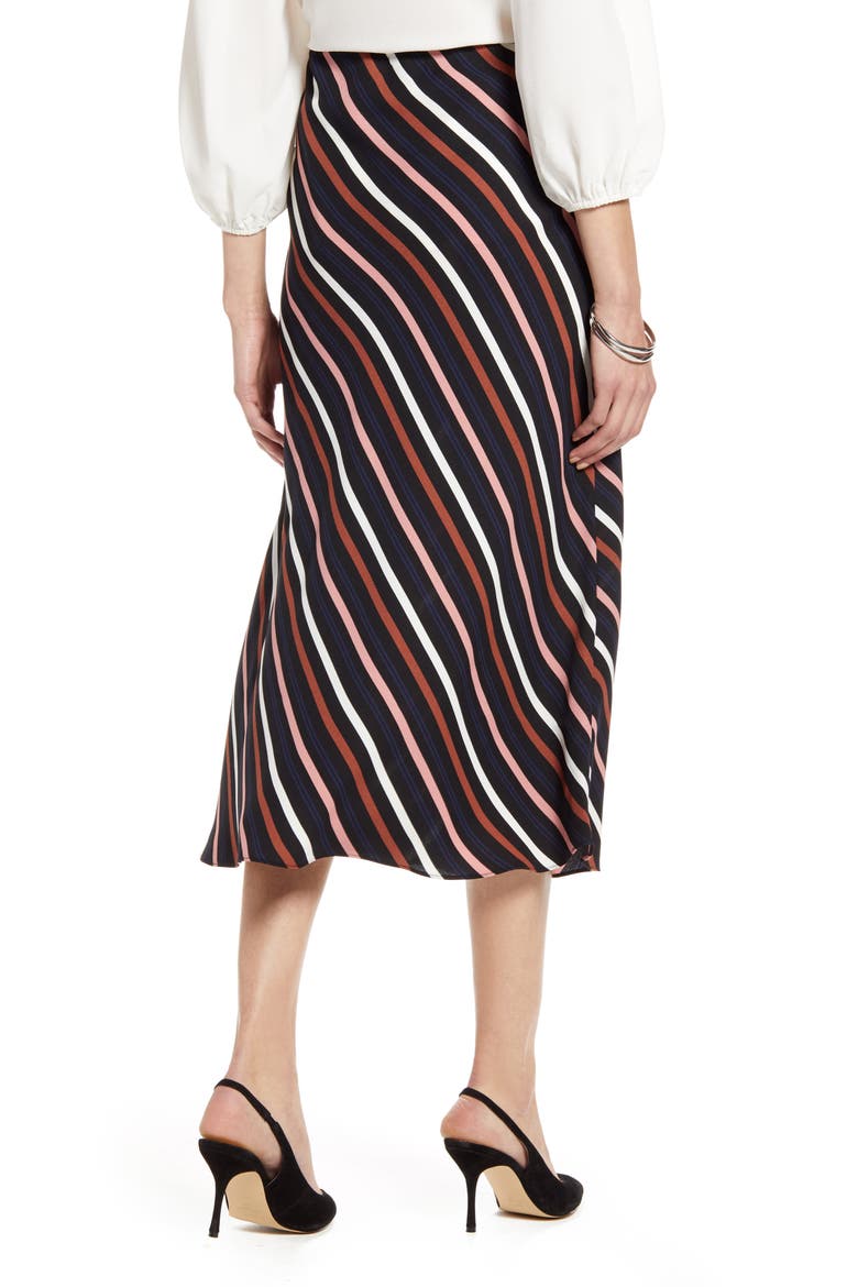 Bias Cut A-Line Skirt, Alternate, color, BLACK BARBARA STP