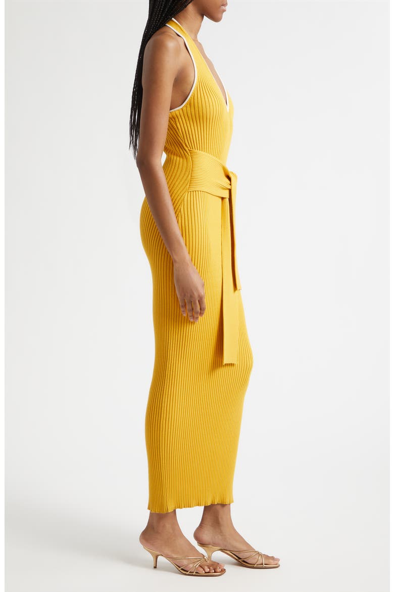 Allegra Halter Neck Maxi Sweater Dress, Alternate, color, TUSCAN SUN/ OPTIC
