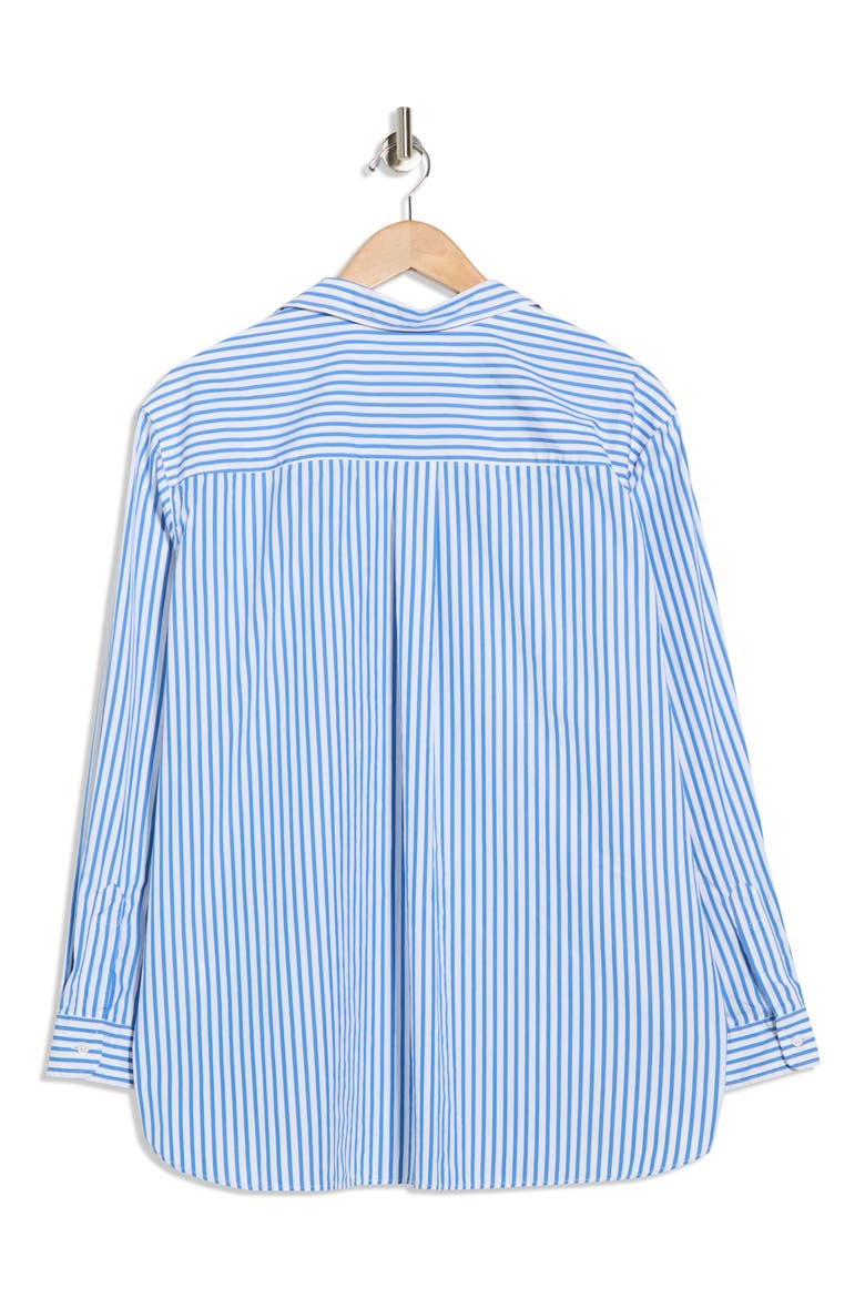 Relaxed Fit Cotton Button-Up Shirt, Alternate, color, CLASSIC BLUE WHITE STRIPES