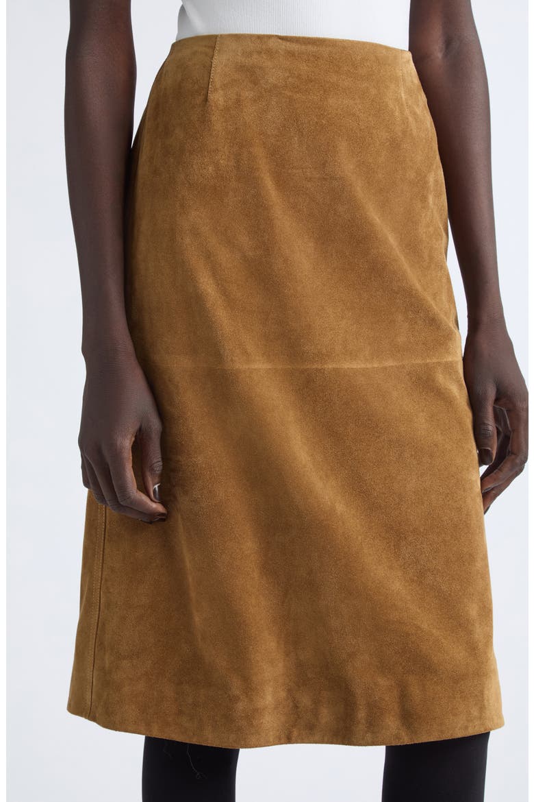 A-Line Suede Skirt, Alternate, color, WALNUT