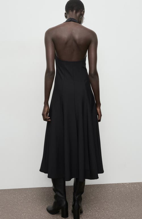 Mango Pepli Halter Maxi Dress In Black