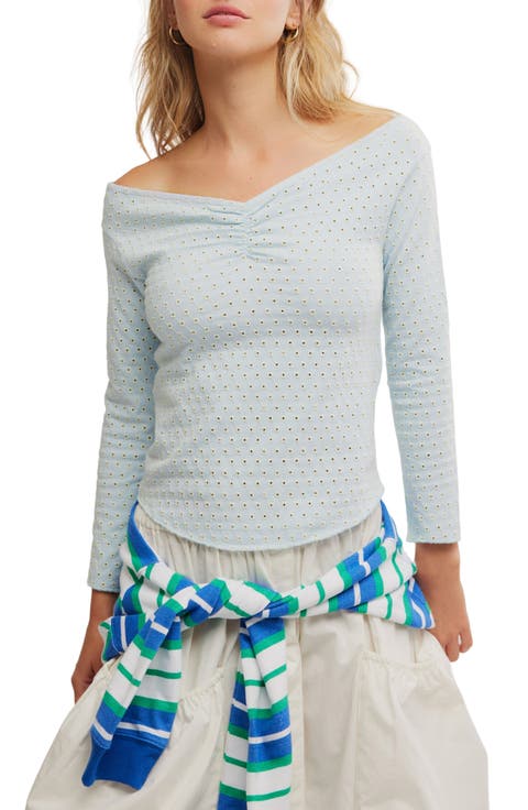 Women's Blue Off the Shoulder Tops | Nordstrom