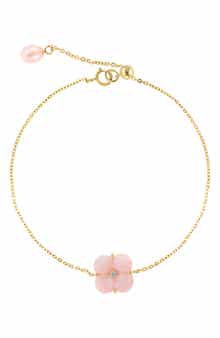 14k Gold Diamond Mother of Pearl & Pearl Bracelet