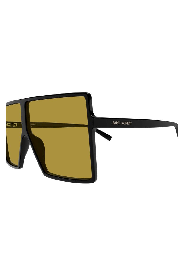 63mm Oversize Flat Top Sunglasses, Alternate, color, BLACK