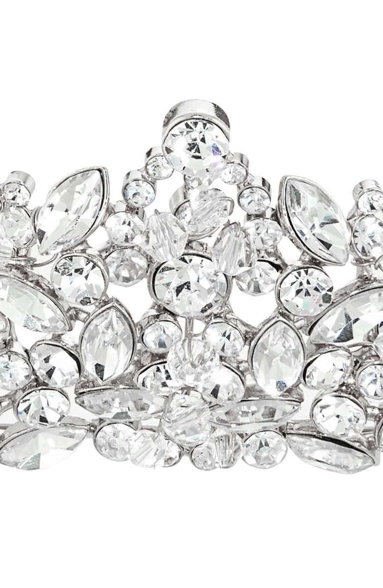 Brides & Hairpins Elizabeth Crystal Crown, Alternate, color, Silver