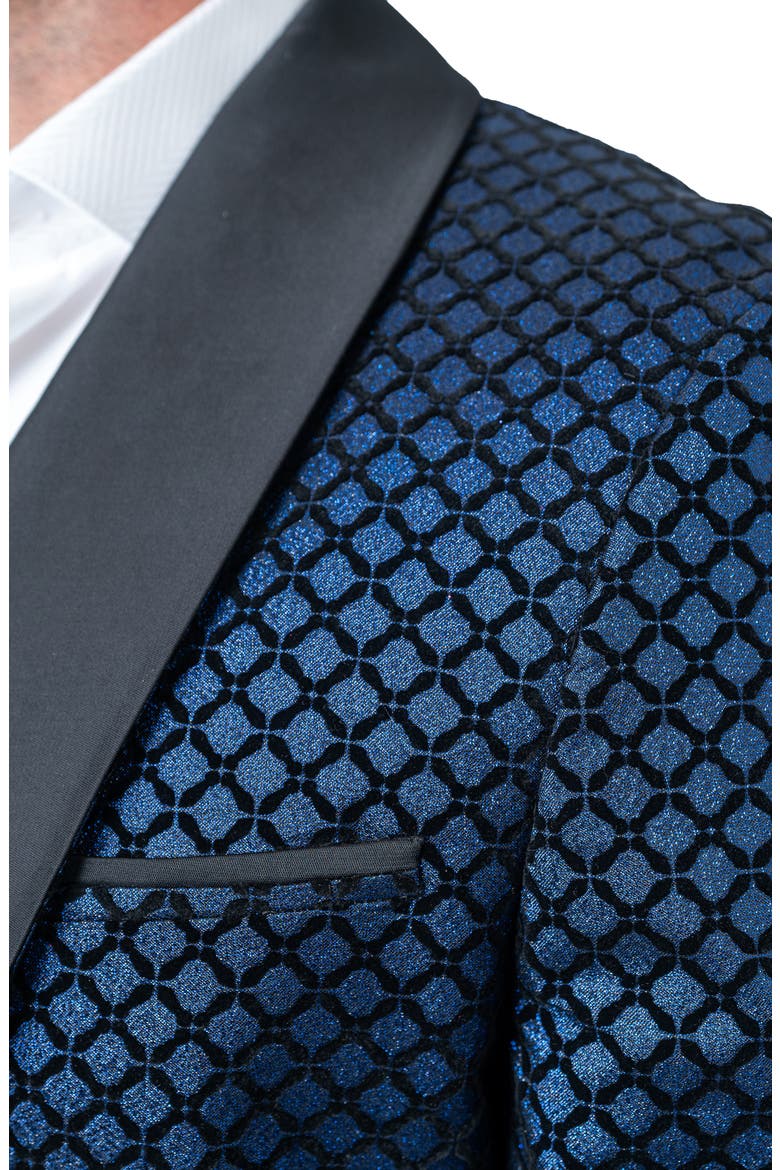 Sparkle Blue Shawl Collar Dinner Jacket, Alternate, color, BLUE