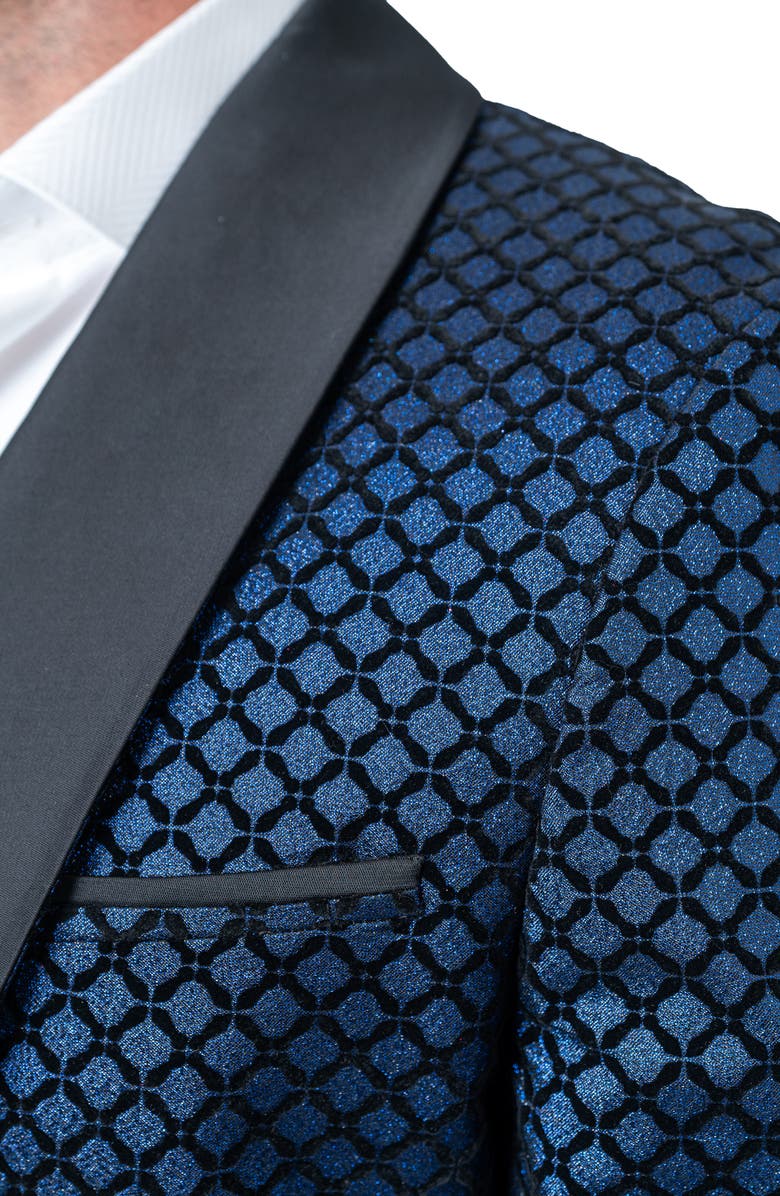 Maceoo Sparkle Blue Shawl Collar Dinner Jacket, Alternate, color, Blue