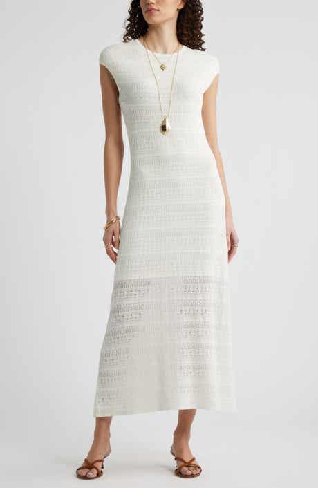Pointelle Knit Sweater Dress