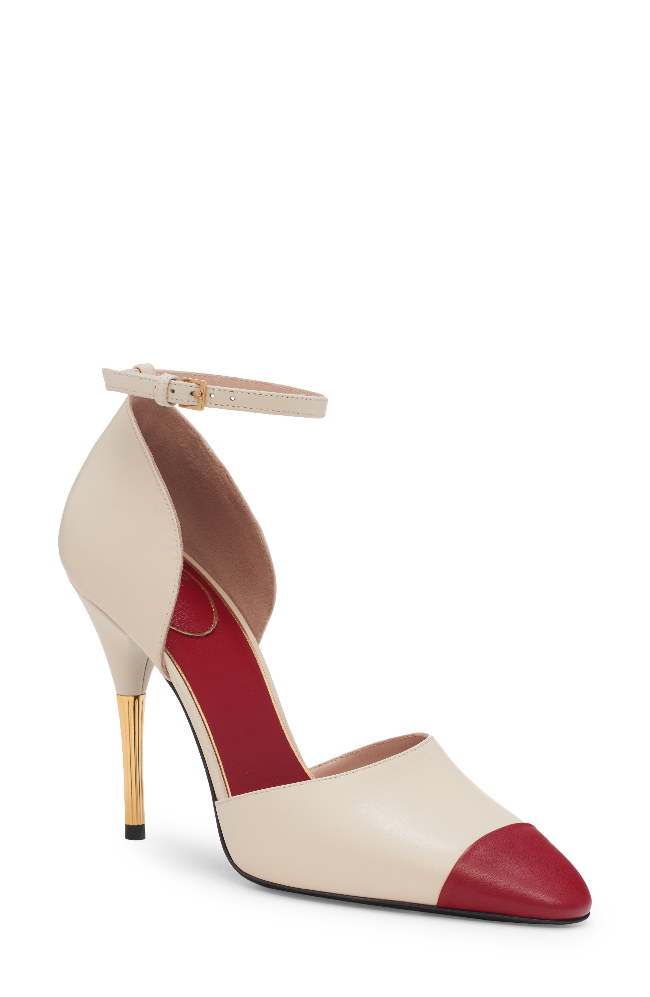 Sinead D'Orsay Pump, Main, color, OFF WHITE/ RED