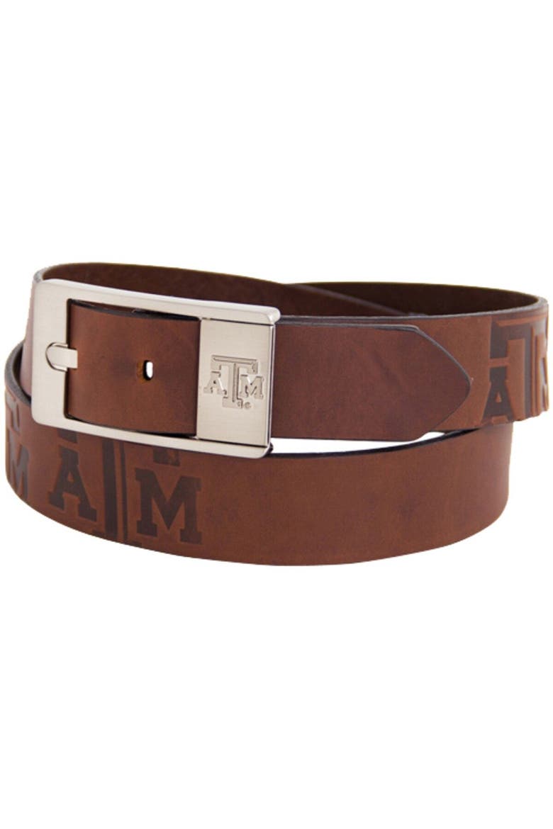 Texas A&M Aggies Brandish Leather Belt - Brown, Main, color, Brown