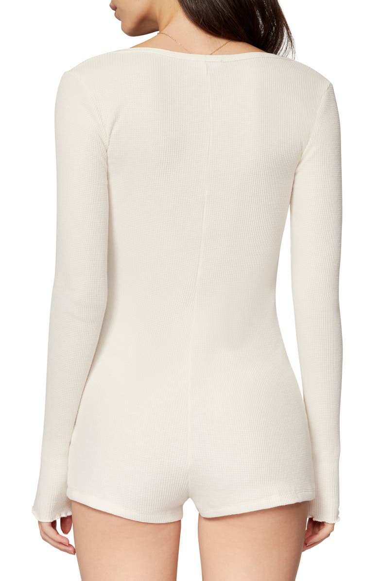 Florence by Mills Micro Thermal Long Sleeve Romper, Alternate, color, Jet Stream