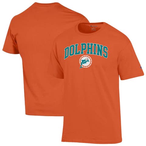 Men's Champion Orange Miami Dolphins Arch Over Logo T-Shirt