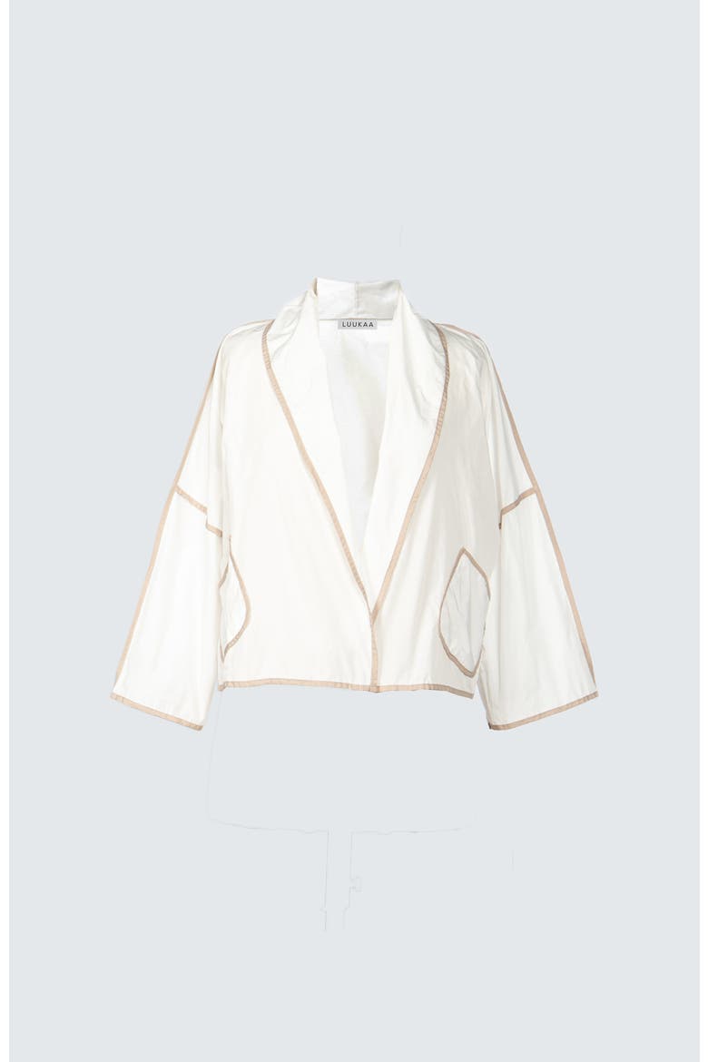 Astrid Short Memory Taffeta Jacket, Alternate, color, Ecru
