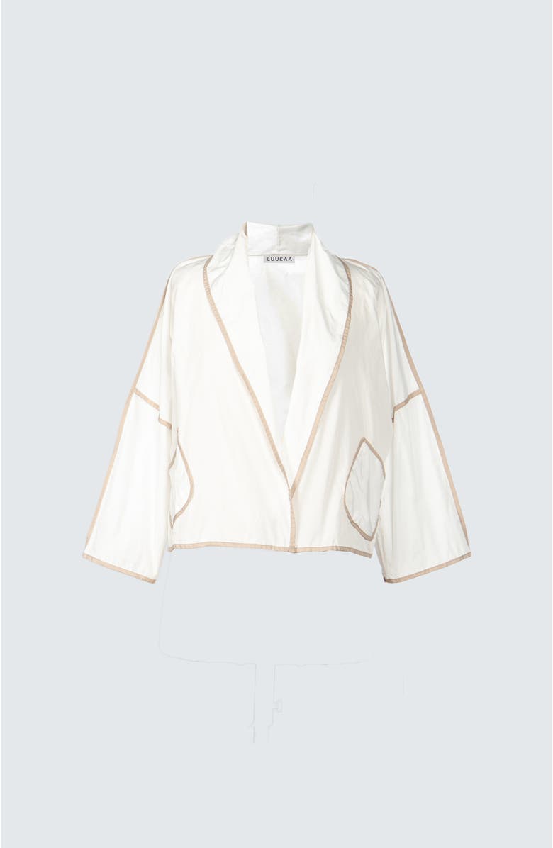 LUUKAA Astrid Short Memory Taffeta Jacket, Alternate, color, Ecru