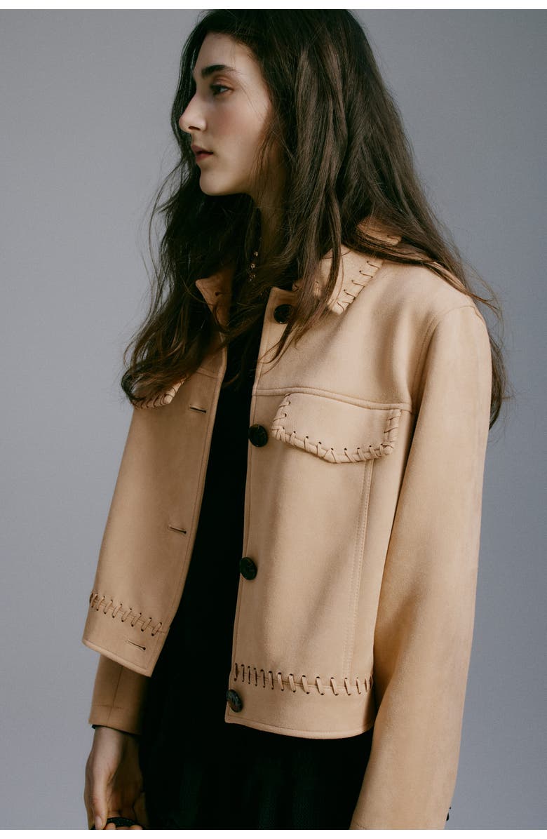 H&M Short Jacket, Alternate, color, Beige