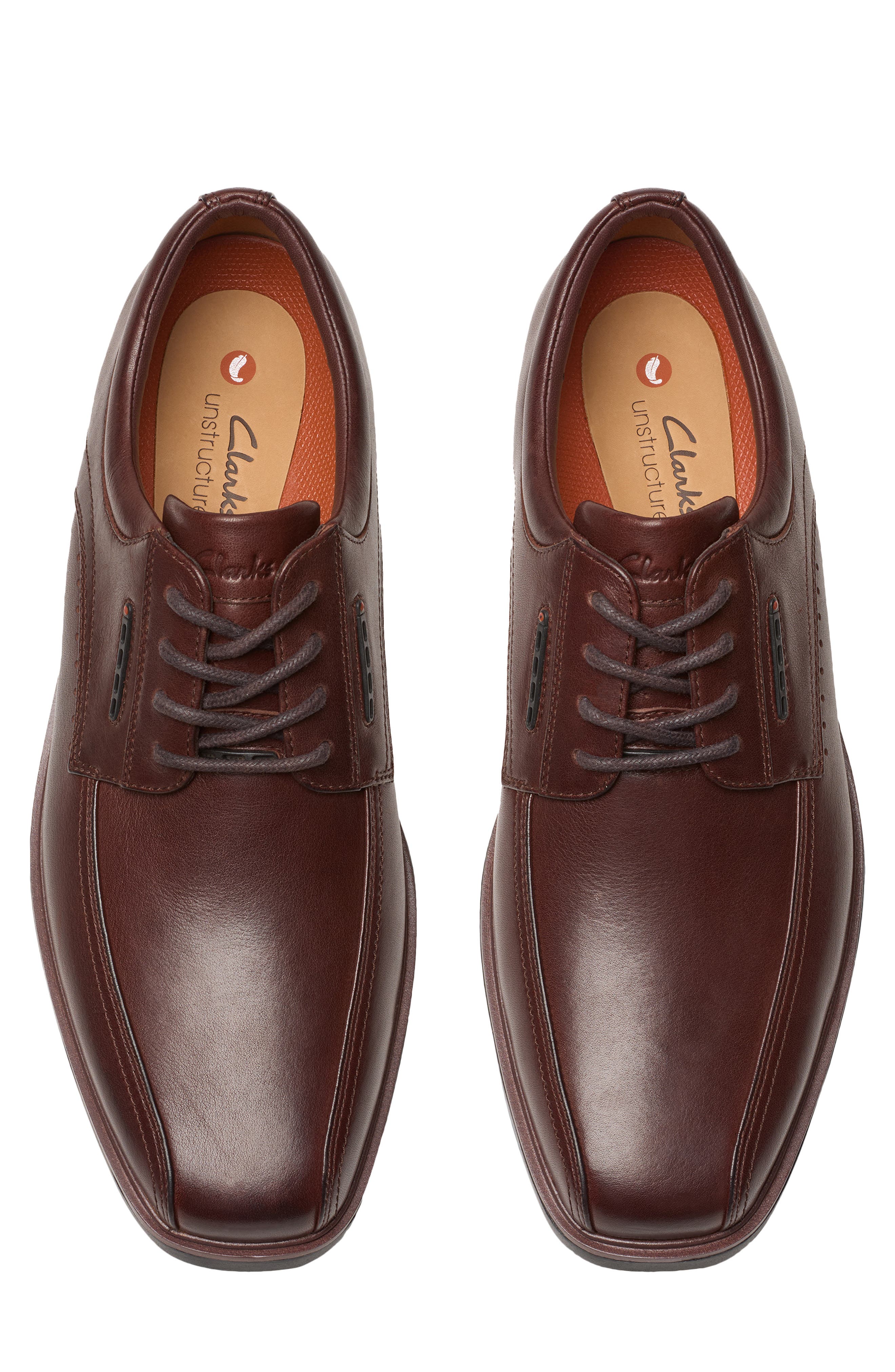 Un Kendric Way Plain Toe Derby, Alternate, color, MAHOGANY LEATHER